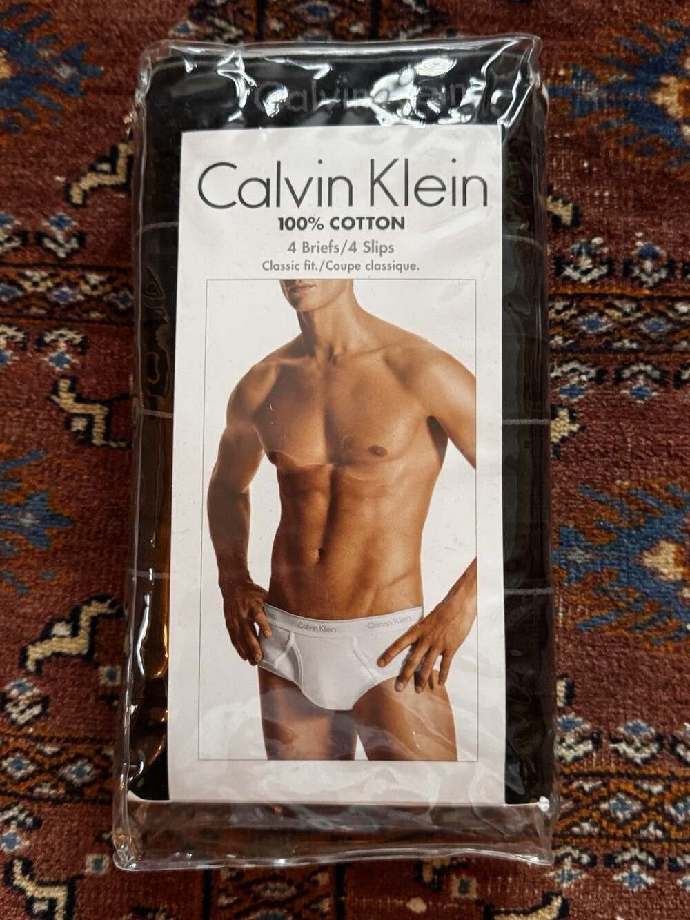 New M Calvin Klein 4 Pack Briefs Black 100% Cotton Classic Fit U4000-001